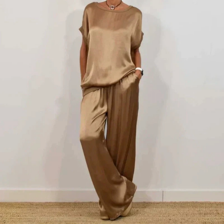 Nadine - Zweiteiler aus Satin-Top und Wide-Leg-Hose