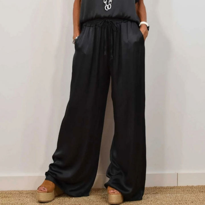 Nadine - Zweiteiler aus Satin-Top und Wide-Leg-Hose