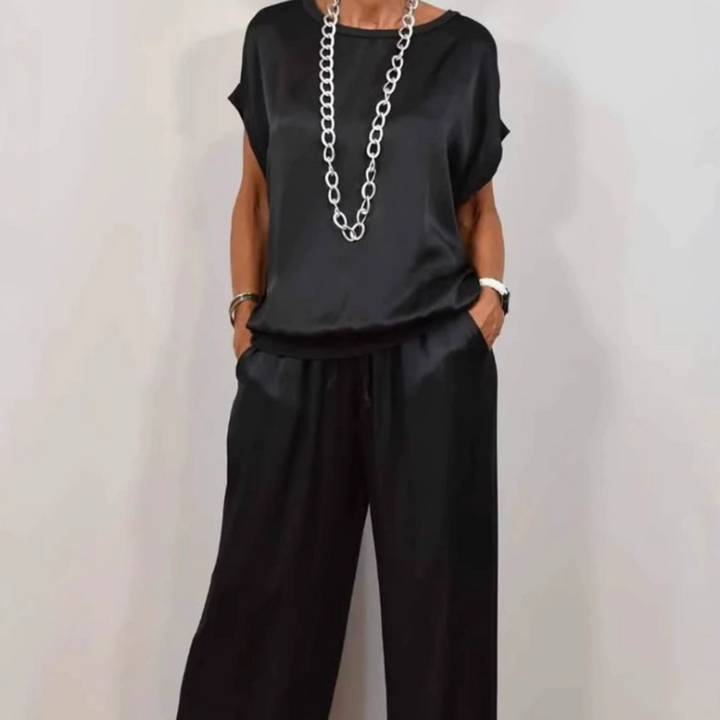 Nadine - Zweiteiler aus Satin-Top und Wide-Leg-Hose