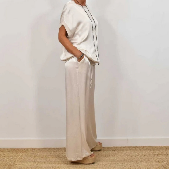 Nadine - Zweiteiler aus Satin-Top und Wide-Leg-Hose
