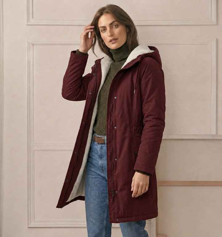 Clarice - Wasserabweisende Longline-Kapuzenjacke