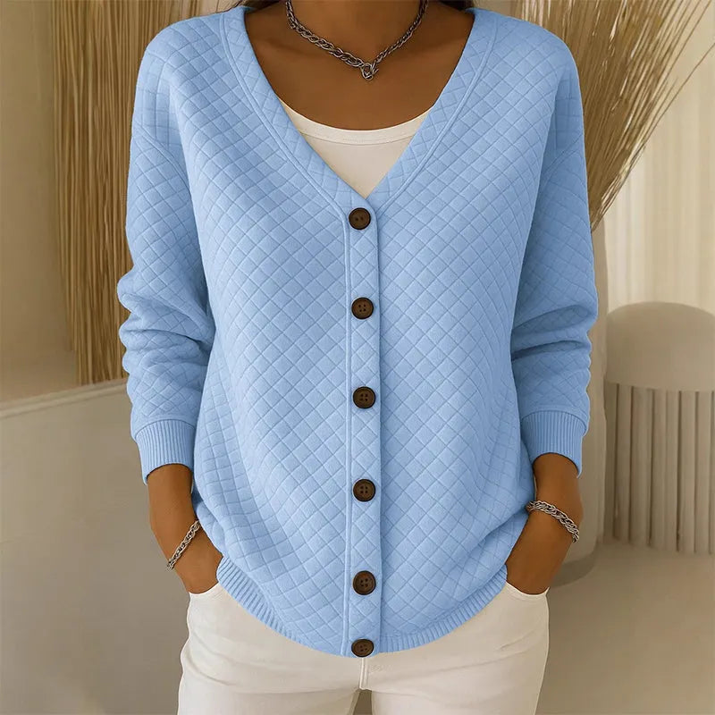 Delavie - Gepolsterter Strickcardigan mit Knopfleiste