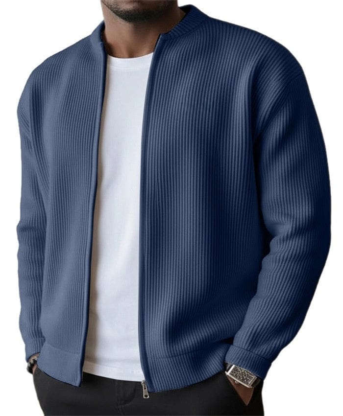 Foster - Rippstrick-Cardigan mit Frontreißverschluss