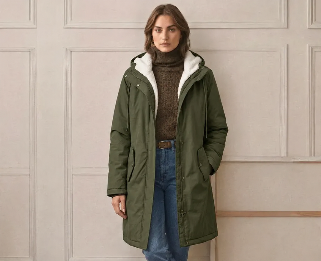 Clarice - Wasserabweisende Longline-Kapuzenjacke
