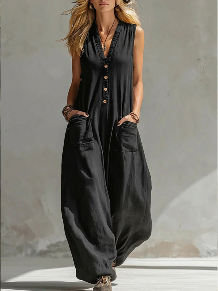 Farella - Jumpsuit mit weitem Bein und lockerer Passform