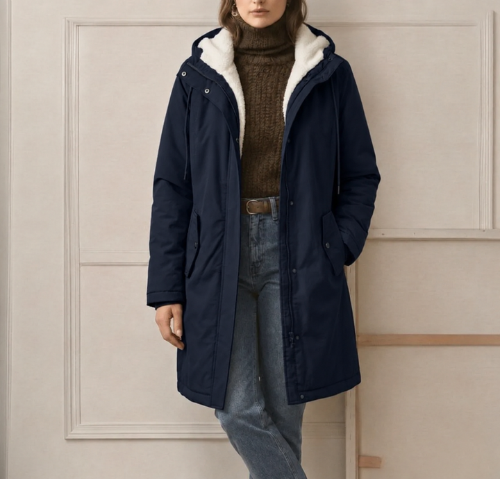 Clarice - Wasserabweisende Longline-Kapuzenjacke