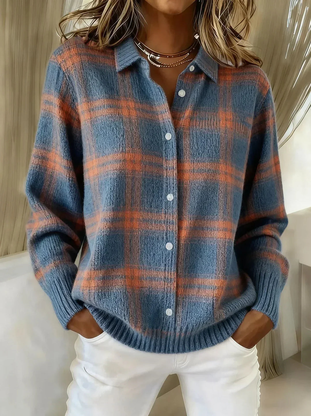 Ashara - weicher Karo-Cardigan