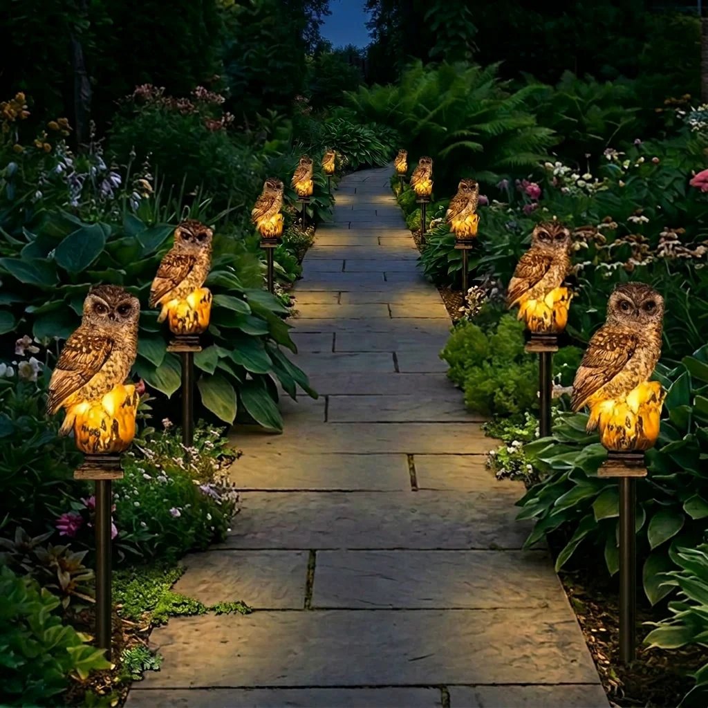 Amora - Dekorative Eulen-Gartenlampe