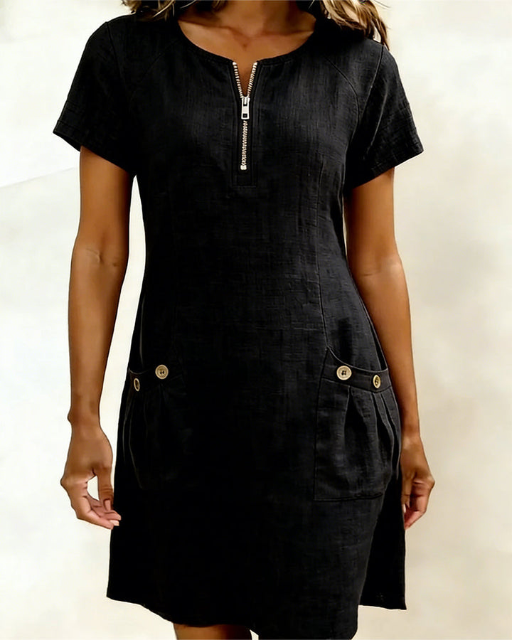 Dariae - A-Linien-Kleid aus Leinenmix