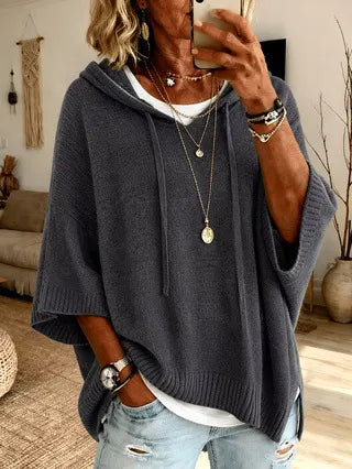 Celandria - Oversized Kurzarm-Hoodie in Soft-Touch-Qualität