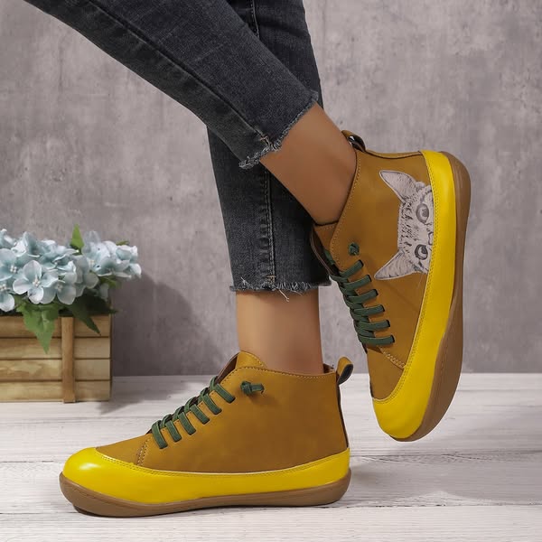 Zorelle - Komfortable Stiefeletten mit Katzenmotiv