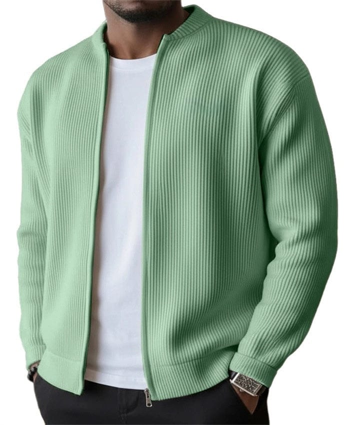Foster - Rippstrick-Cardigan mit Frontreißverschluss