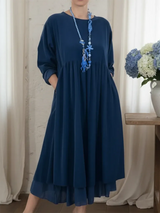 Agatha - Midilanges A-Linien-Kleid mit Soft-Touch-Finish
