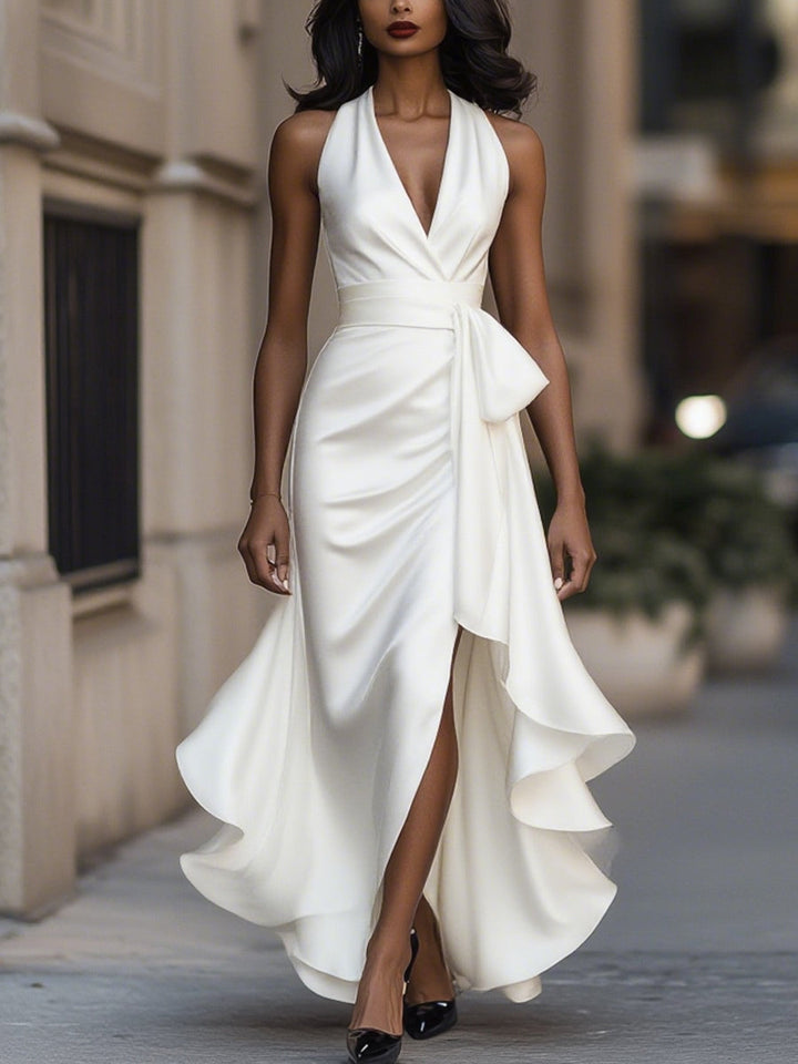 Denira - Schimmerndes drapiertes Wickelkleid