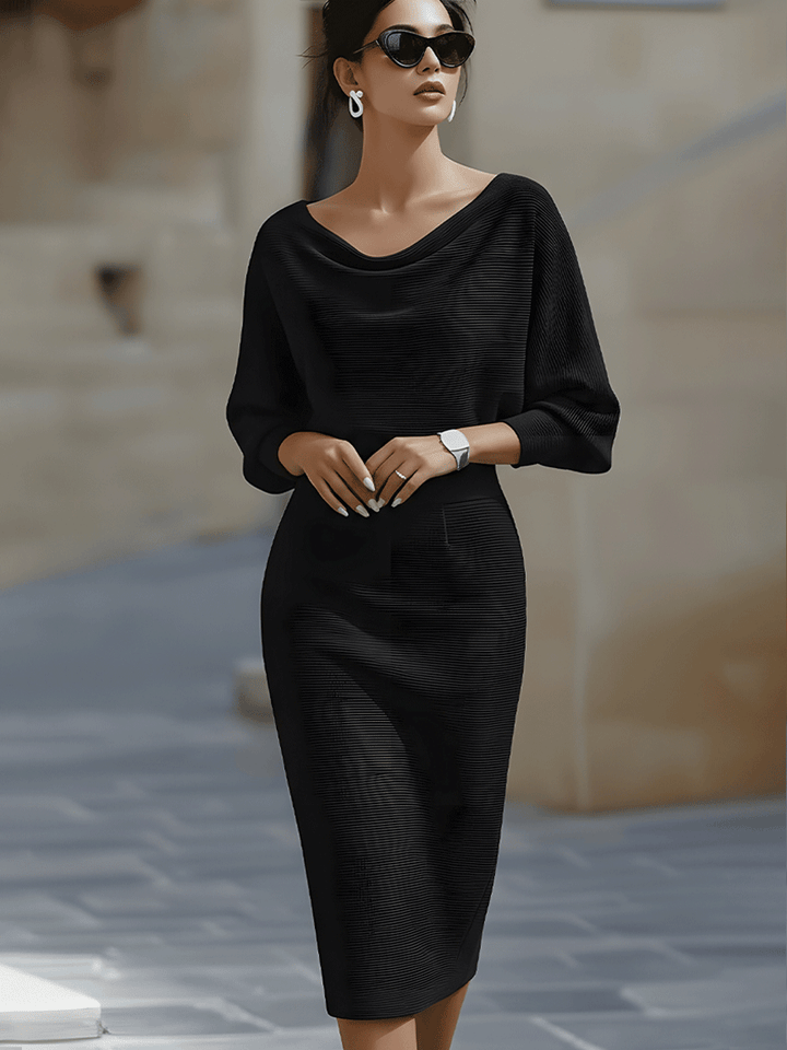 Avalon - Soft-Touch Midikleid mit Fledermausärmeln