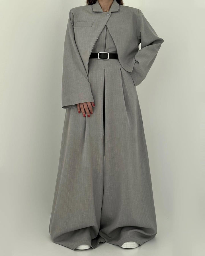 Lorayae - Soft-Touch Set aus weit geschnittenem Jumpsuit und Jacke