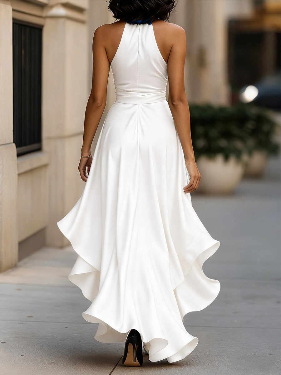 Palmer - Luxuriöses Maxi-Wickelkleid mit Neckholder
