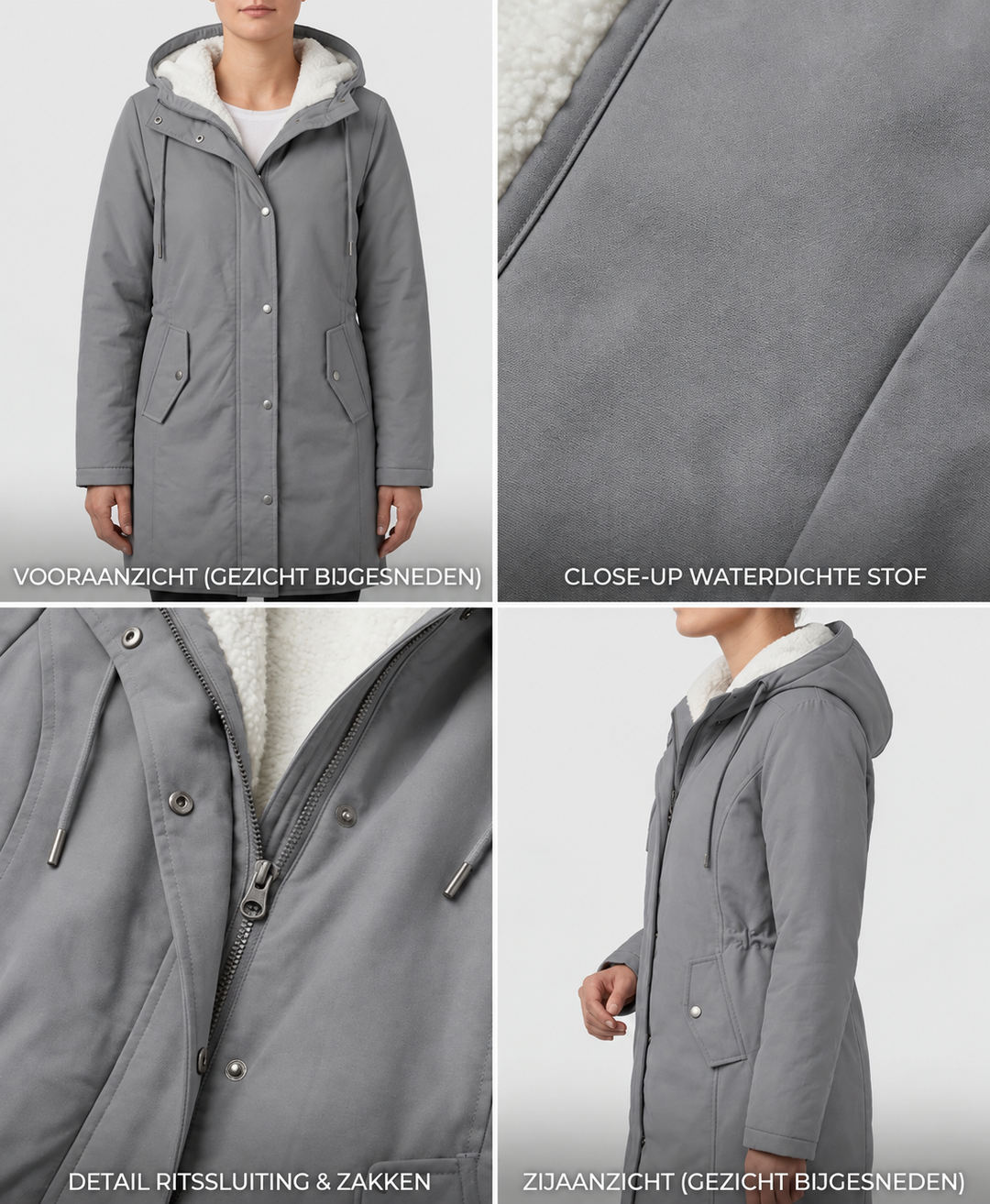 Clarice - Wasserabweisende Longline-Kapuzenjacke