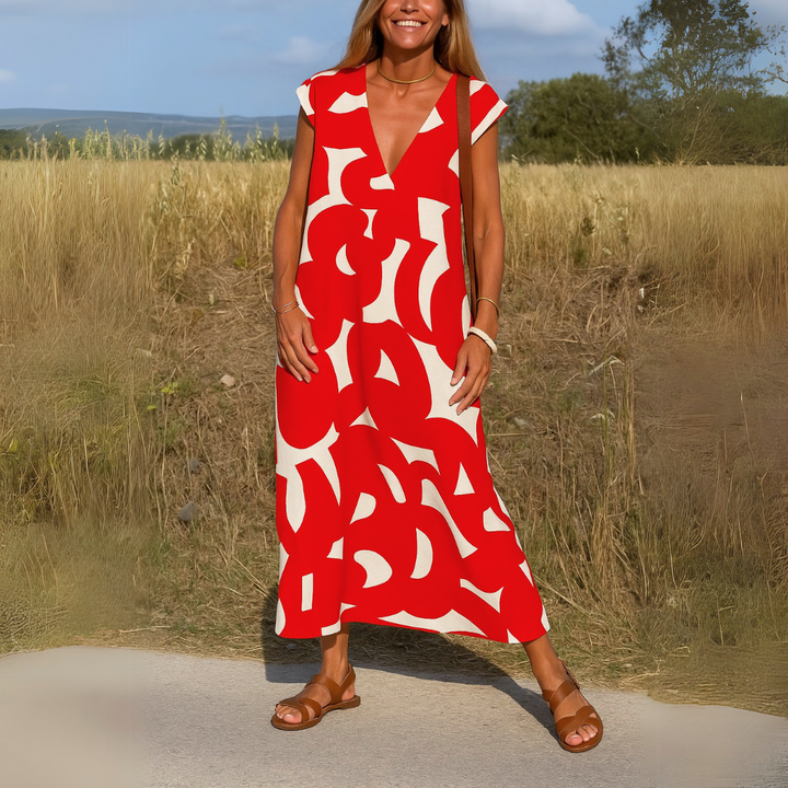 Tallisia - Midikleid mit V-Ausschnitt und weichem Griff