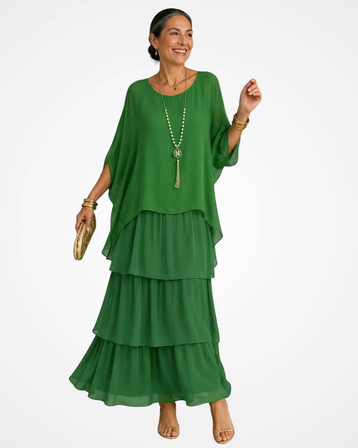 Sylvia - Fließendes Soft-Touch-Maxikleid