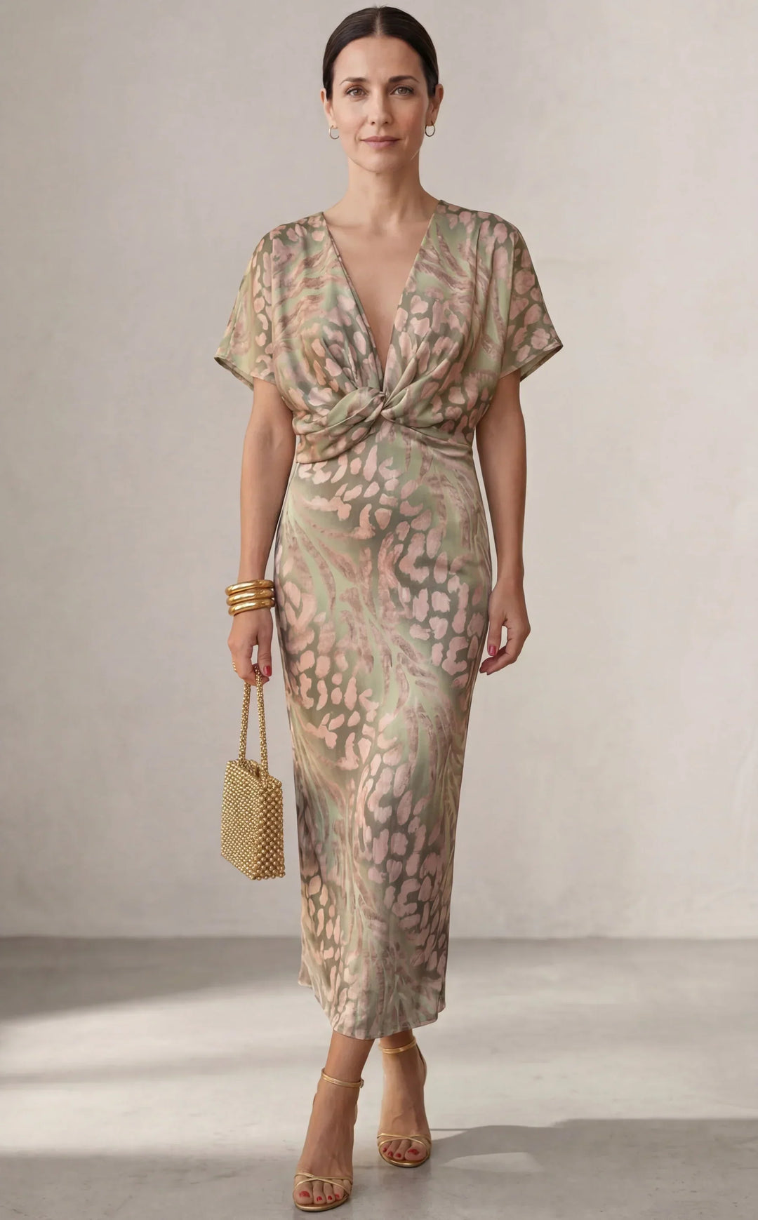 Selina - Drapiertes Kleid mit Taillenknoten