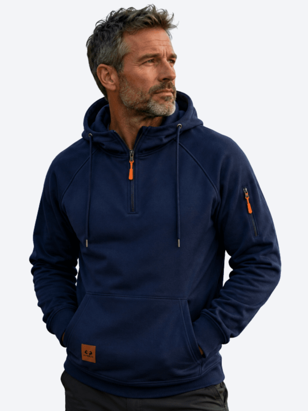 Zeke - Sweatshirt mit Viertelreißverschluss und Kapuze