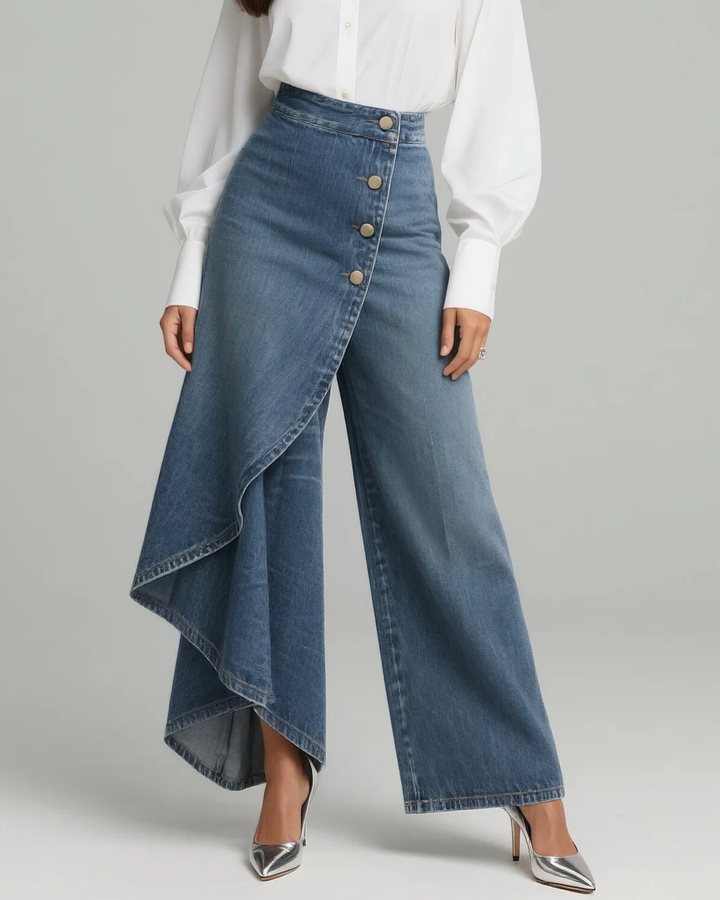 Mevaya - Softtouch-Jeans mit Wickelfront