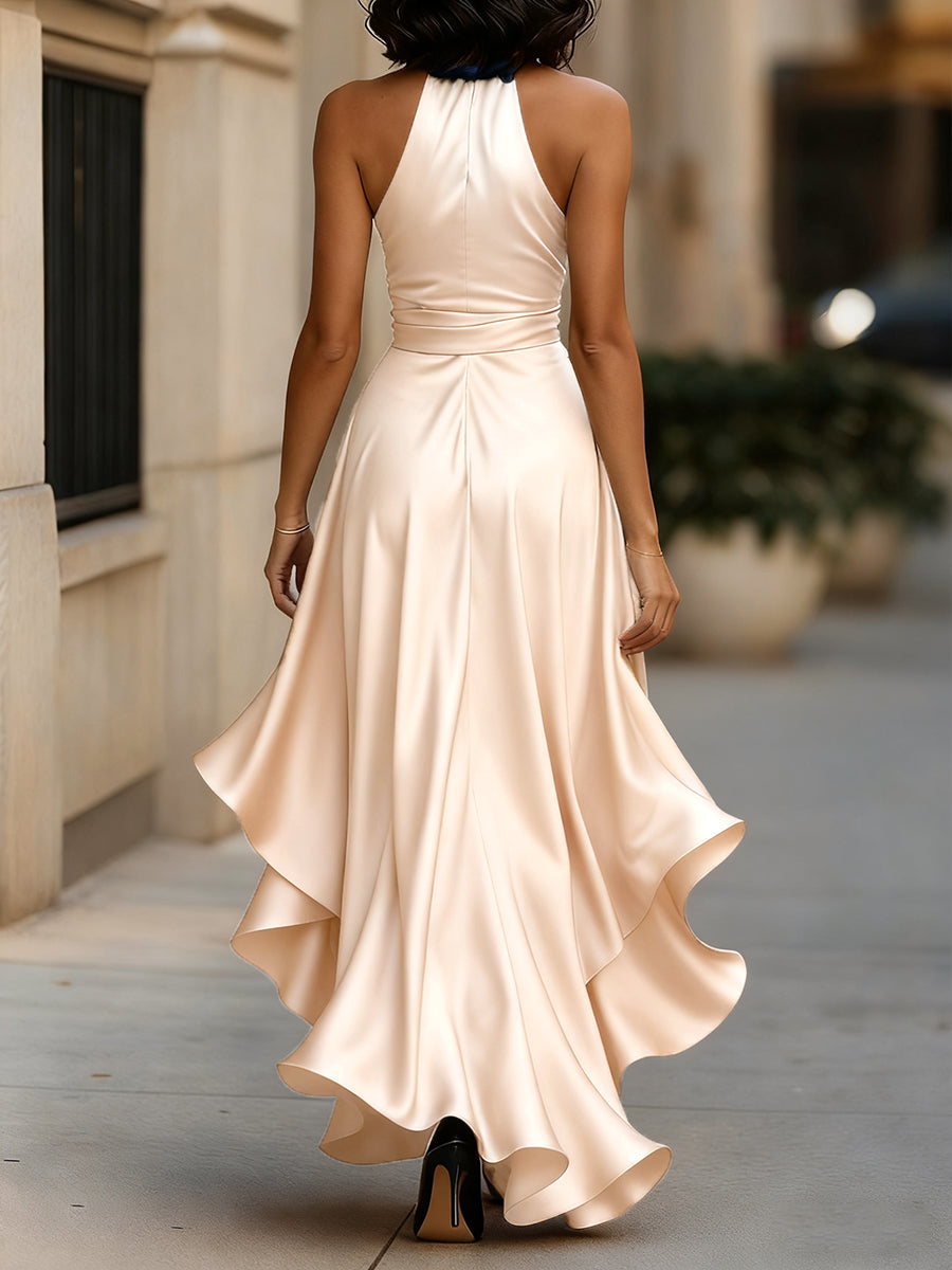 Palmer - Luxuriöses Maxi-Wickelkleid mit Neckholder
