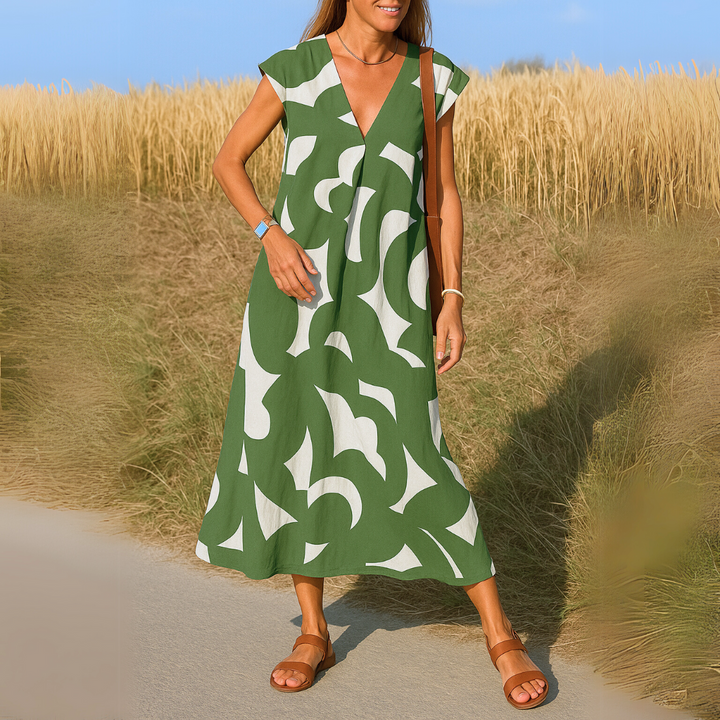 Tallisia - Midikleid mit V-Ausschnitt und weichem Griff