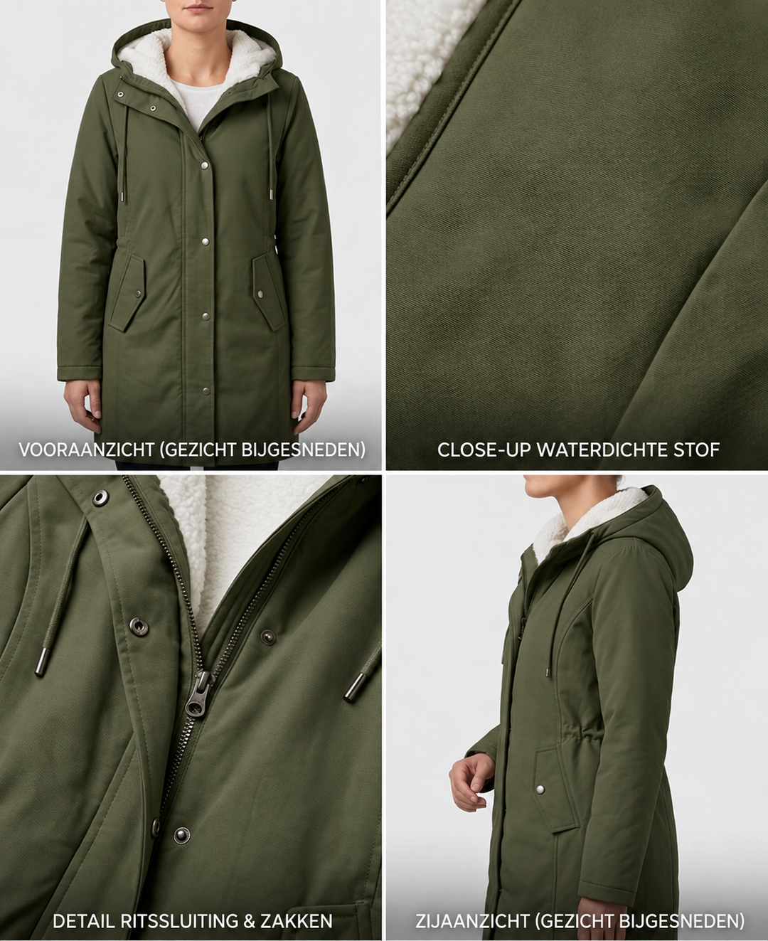 Clarice - Wasserabweisende Longline-Kapuzenjacke