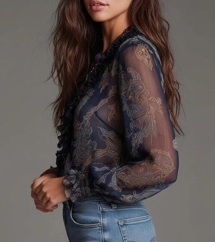 Taviana - Bluse mit weicher Haptik und Rüschen-Details