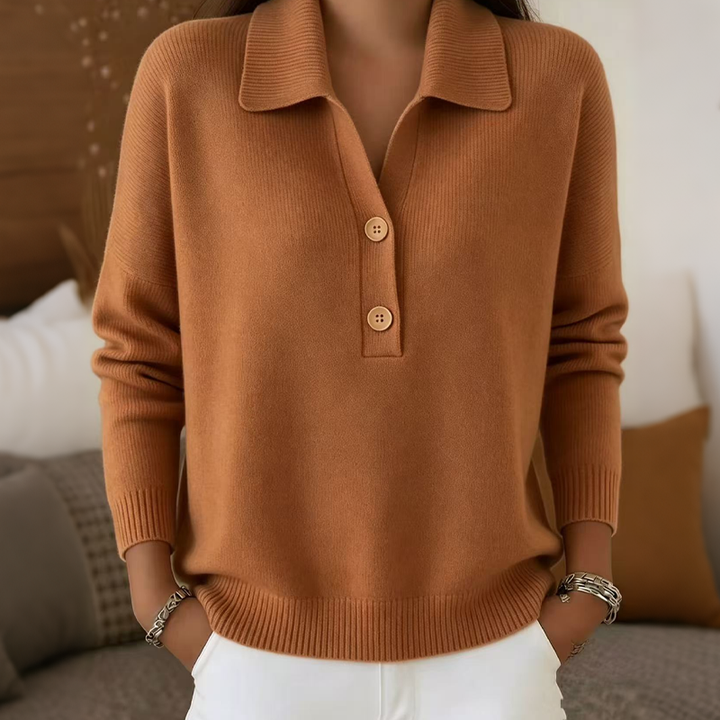 Marcellisse - Soft-Touch-Pullover mit V-Ausschnitt
