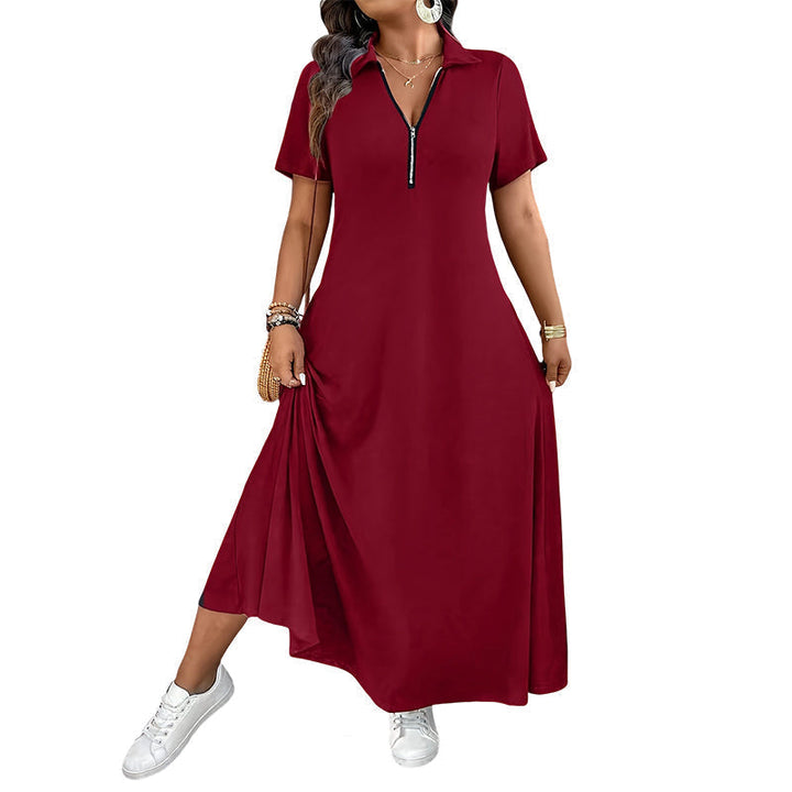 Primelle - Softtouch-Maxikleid mit Reißverschlusskragen