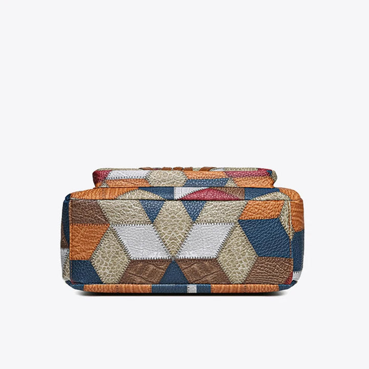 Lauranique - Patchwork-Umhängetasche mit weicher Haptik