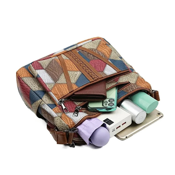 Lauranique - Patchwork-Umhängetasche mit weicher Haptik