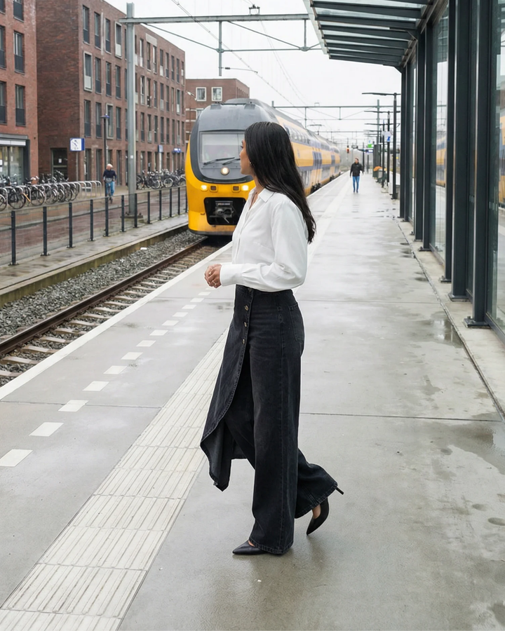 Mevaya - Softtouch-Jeans mit Wickelfront