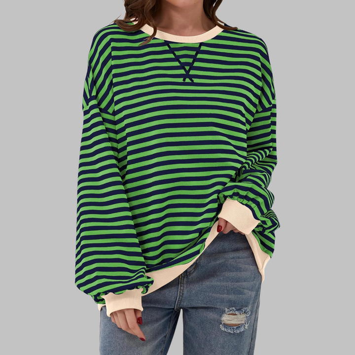 Adelia - Gestreiftes Soft-Touch-Langarm-Sweatshirt