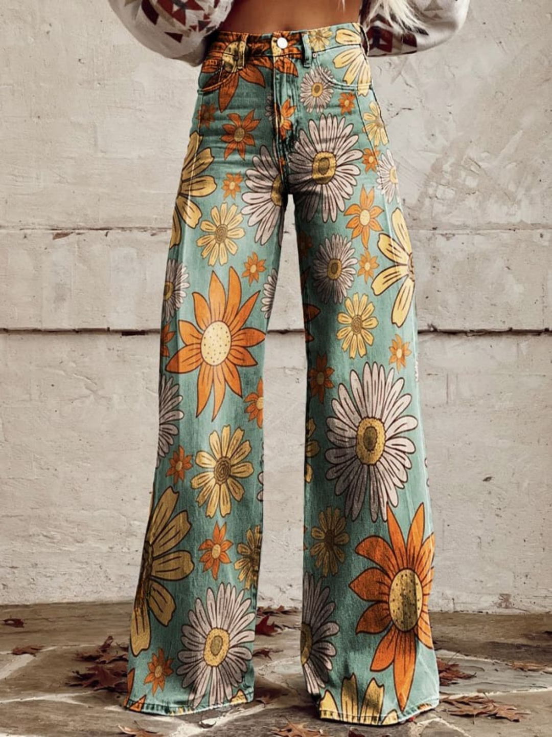 Rhosyn - weiche, florale Wide-Leg-Hosen