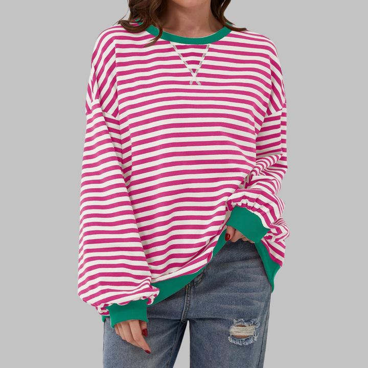 Adelia - Gestreiftes Soft-Touch-Langarm-Sweatshirt