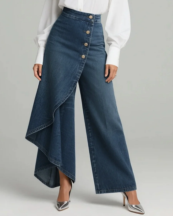 Mevaya - Softtouch-Jeans mit Wickelfront