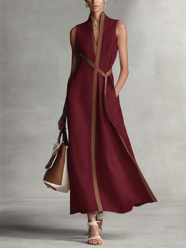 Rysella - Raffiniertes Wickel-Maxikleid aus Leinenmix