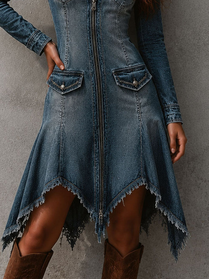 Damarine - Premium Midikleid im Boho-Western-Stil
