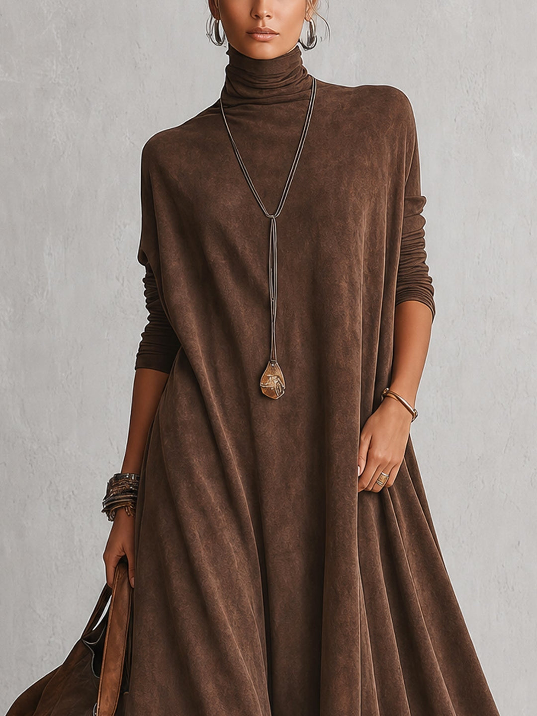 Maelis - Samtiges Maxikleid mit Spitzenbesatz