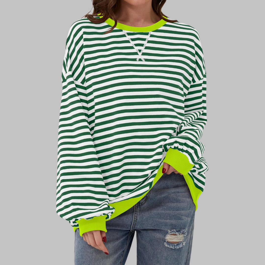 Adelia - Gestreiftes Soft-Touch-Langarm-Sweatshirt