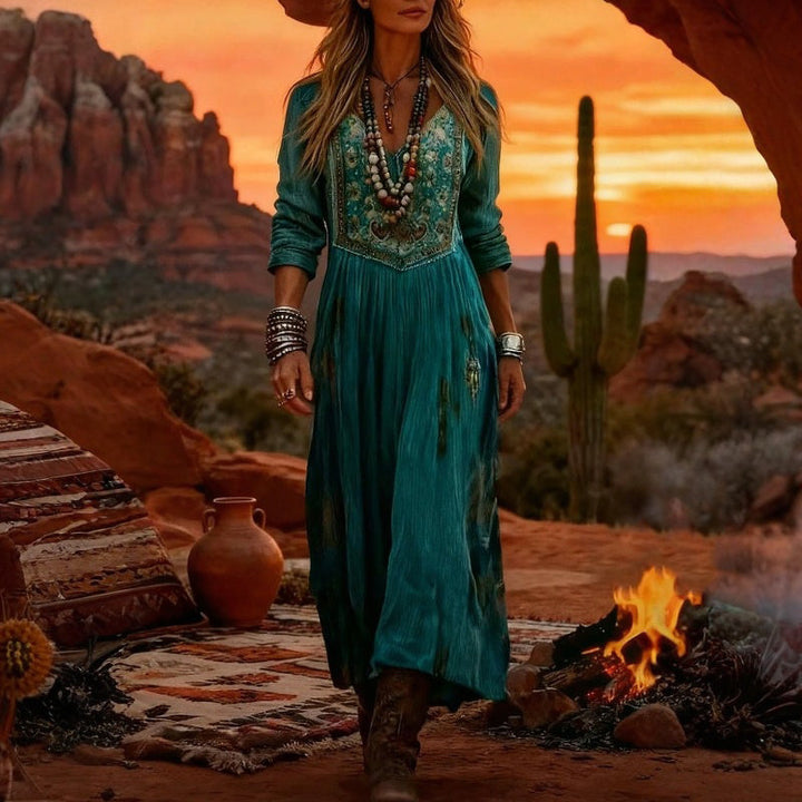 Lymira - Geblümtes Soft-Touch-Midikleid