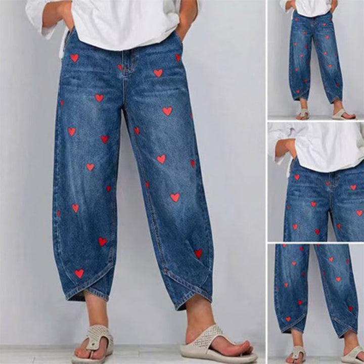 Arabella - Schlagjeans mit Herzmuster