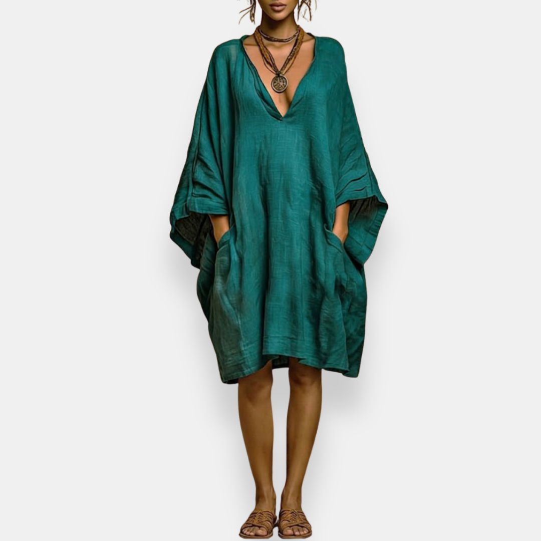 Cleo - Luftiges Batwing-Kleid mit V-Ausschnitt