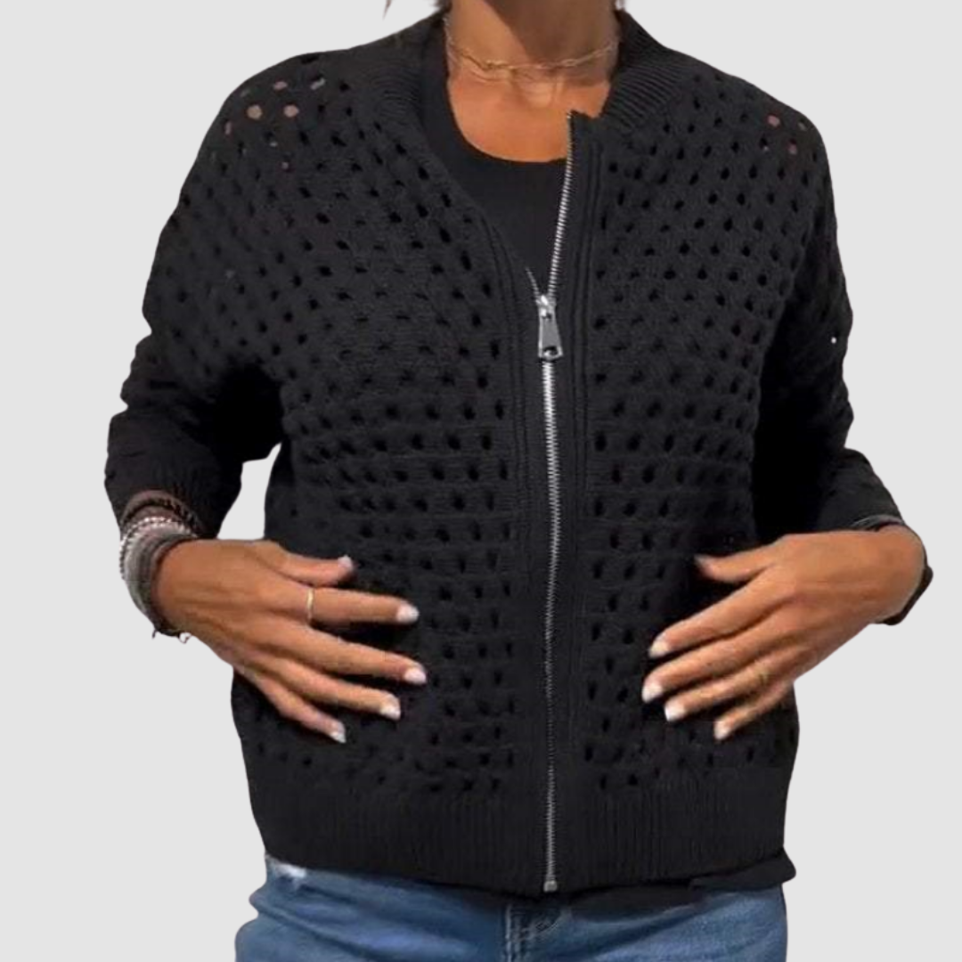 Kaelina - Weiche Strickjacke mit Reißverschluss
