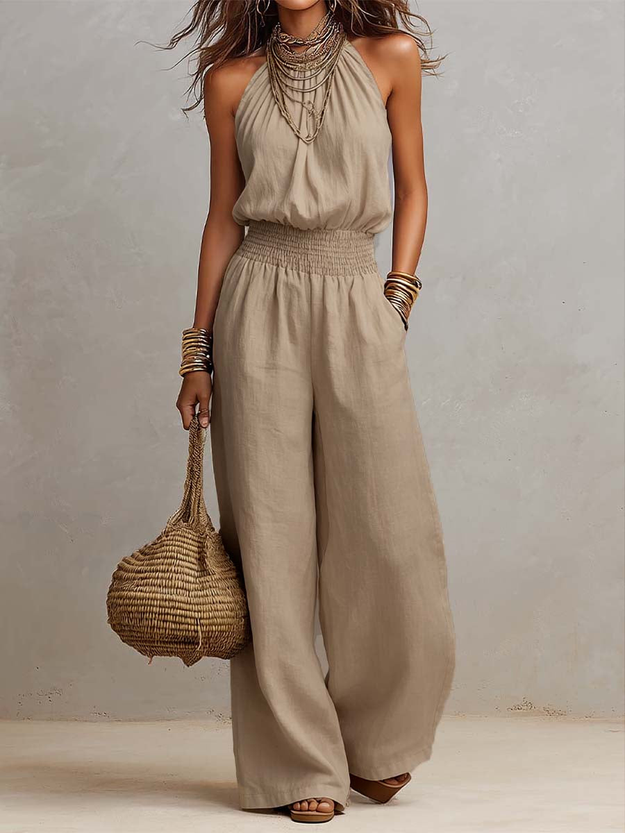 Elenie - Leichter Neckholder-Jumpsuit