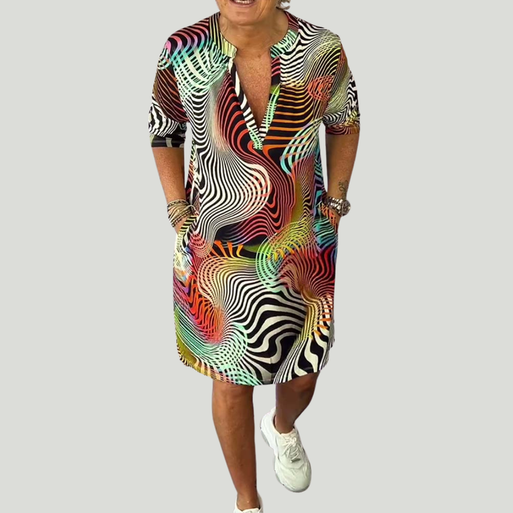 Tialora - Soft-Touch V-Ausschnitt-Kleid